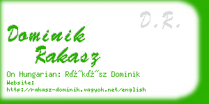 dominik rakasz business card